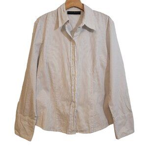 Harve Benard Shirt Striped Button Down Women's Long Sleeve‎ Top XL